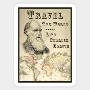 Vintage Poster - Travel the World with Darwin Sticker